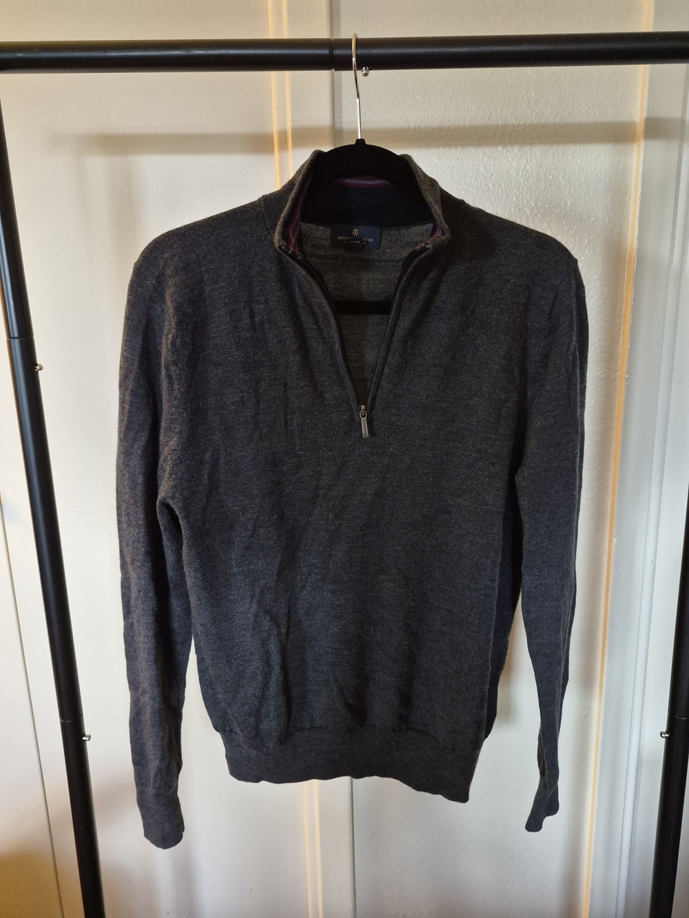 Brooks Brothers Dark Gray Zip-Neck Men's Sweater